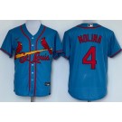 Men's St Louis Cardinals #4 Yadier Molina Blue Cool Base Jersey