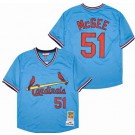 Men's St Louis Cardinals #51 Willie McGee Blue 1982 Throwback Jersey