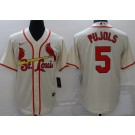 Men's St Louis Cardinals #5 Albert Pujols Cream Cool Base Jersey