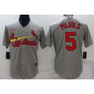 Men's St Louis Cardinals #5 Albert Pujols Gray Cool Base Jersey