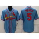 Men's St Louis Cardinals #5 Albert Pujols Light Blue Cool Base Jersey