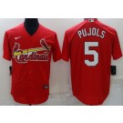 Men's St Louis Cardinals #5 Albert Pujols Red Cool Base Jersey