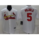 Men's St Louis Cardinals #5 Albert Pujols White Cool Base Jersey