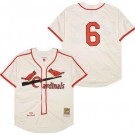 Men's St Louis Cardinals #6 Stan Musial Cream 1944 Throwback Jersey