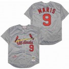 Men's St Louis Cardinals #9 Roger Maris Gray 1967 Throwback Jersey