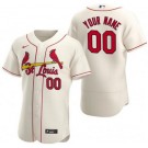 Men's St Louis Cardinals Customized Cream Authentic Jersey
