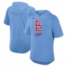 Men's St Louis Cardinals Light Blue Tri Blend Hoodie T Shirt