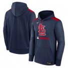 Men's St Louis Cardinals Navy Authentic Collection Performance Pullover Hoodie