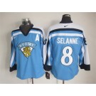 Men's Suomi #8 Teemu Selanne Light Blue Jersey