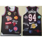 Men's Supreme #94 Black NBA Team Logos Swingman Jersey