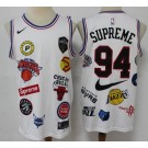 Men's Supreme #94 White NBA Team Logos Icon Swingman Jersey
