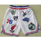 Men's Supreme White NBA Team Logos Swingman Shorts