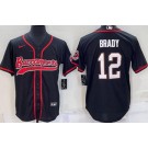 Men's Tampa Bay Buccaneers #12 Tom Brady Black Baseball Jersey