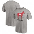 Men's Tampa Bay Buccaneers #12 Tom Brady Gray 2021 Super Bowl LV Champions T-Shirt 210324