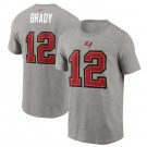 Men's Tampa Bay Buccaneers #12 Tom Brady Gray 2021 Super Bowl LV T-Shirt 210333