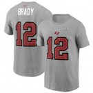 Men's Tampa Bay Buccaneers #12 Tom Brady Gray 2021 Super Bowl LV T-Shirt 210336