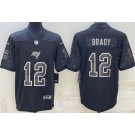 Men's Tampa Bay Buccaneers #12 Tom Brady Limited Black RFLCTV Jersey