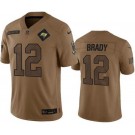 Men's Tampa Bay Buccaneers #12 Tom Brady Limited Brown 2023 Salute To Service Jersey