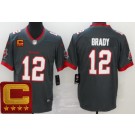 Men's Tampa Bay Buccaneers #12 Tom Brady Limited Pewter 2022 Captain Patch Vapor Jersey