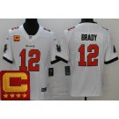 Men's Tampa Bay Buccaneers #12 Tom Brady Limited White 2022 Captain Patch Vapor Jersey