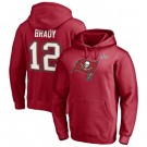 Men's Tampa Bay Buccaneers #12 Tom Brady Red 2021 Super Bowl LV Pullover Hoodie 210319