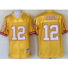 Men's Tampa Bay Buccaneers #12 Tom Brady Yellow Throwback Jersey