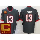 Men's Tampa Bay Buccaneers #13 Mike Evans Limited Pewter 2022 Captain Patch Vapor Jersey
