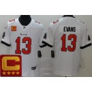 Men's Tampa Bay Buccaneers #13 Mike Evans Limited White 2022 Captain Patch Vapor Jersey