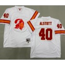 Men's Tampa Bay Buccaneers #40 Mike Alstott White Big Logo Throwback Jersey