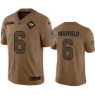 Men's Tampa Bay Buccaneers #6 Baker Mayfield Limited Brown 2023 Salute To Service Jersey