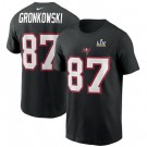 Men's Tampa Bay Buccaneers #87 Rob Gronkowski Black 2021 Super Bowl LV T-Shirt 210344