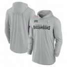 Men's Tampa Bay Buccaneers Gray 2024 Salute to Service Lightweight Performance Long Sleeve Hooded T Shirt