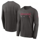 Men's Tampa Bay Buccaneers Navy Sideline Infograph Lock Up Performance Long Sleeve T Shirt