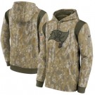 Men's Tampa Bay Buccaneers Olive 2021 Salute To Service Therma Performance Pullover Hoodie