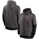 Men's Tampa Bay Buccaneers Pewter Sideline Impact Lockup Performance Full Zip Pullover Hoodie