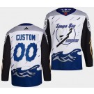 Men's Tampa Bay Lightning Customized White 2022 Reverse Retro Authentic Jersey