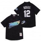 Men's Tampa Bay Rays #12 Wade Boggs Black Throwback Mesh Jersey