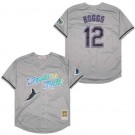 Men's Tampa Bay Rays #12 Wade Boggs Gray Throwback Jersey