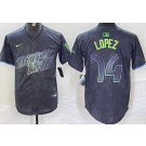 Men's Tampa Bay Rays #14 Jacob Lopez Charcoal 2024 City Connect Limited Jersey