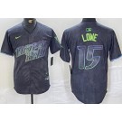 Men's Tampa Bay Rays #15 Josh Lowe Charcoal 2024 City Connect Limited Jersey