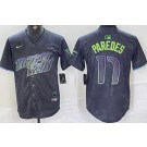 Men's Tampa Bay Rays #17 Isaac Paredes Charcoal 2024 City Connect Limited Jersey