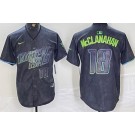 Men's Tampa Bay Rays #18 Shane McClanahan Charcoal 2024 City Connect Player Number Limited Cool Base Jersey