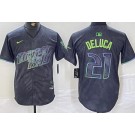Men's Tampa Bay Rays #21 Jonny DeLuca Charcoal 2024 City Connect Limited Jersey