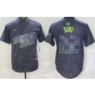 Men's Tampa Bay Rays #22 Jose Siri Charcoal 2024 City Connect Limited Jersey