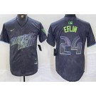 Men's Tampa Bay Rays #24 Zach Eflin Charcoal 2024 City Connect Limited Jersey
