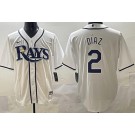Men's Tampa Bay Rays #2 Yandy Diaz White Cool Base Jersey