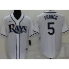 Men's Tampa Bay Rays #5 Wander Franco White Cool Base Jersey