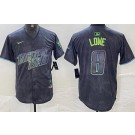 Men's Tampa Bay Rays #8 Brandon Lowe Charcoal 2024 City Connect Limited Cool Base Jersey