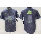 Men's Tampa Bay Rays #8 Brandon Lowe Charcoal 2024 City Connect Player Number Limited Cool Base Jersey