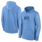 Men's Tampa Bay Rays Light Blue Authentic Collection Pregame Performance Pullover Hoodie